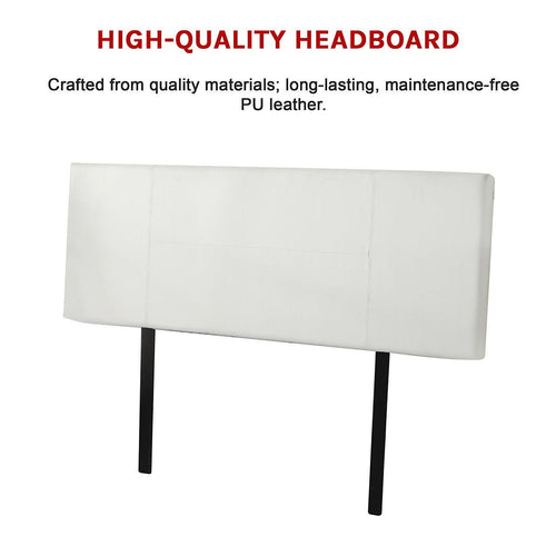 Double White PU Leather Bed Headboard Bedhead