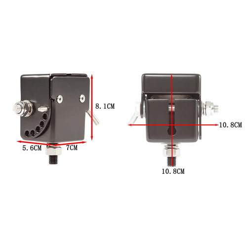 Adjustable Folding UHF Antenna Mount Bracket – Black Bullbar Clamp for 4WD, Truck & Off-Road Vehicles