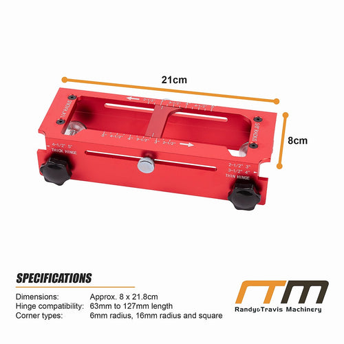 Door Hinge Jig Aluminium Adjustable Template Kit 63–127mm