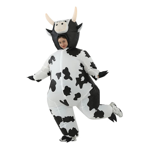 Adult Inflatable Cow Costume Blow Up Fancy Dress Halloween Party Suit