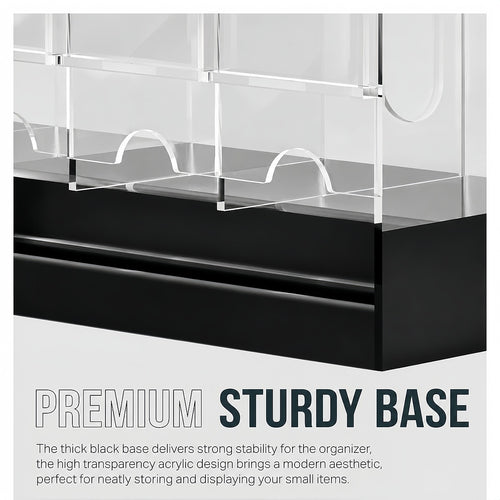 6 Slot Booster Pack Dispenser Acrylic Stackable Black Base