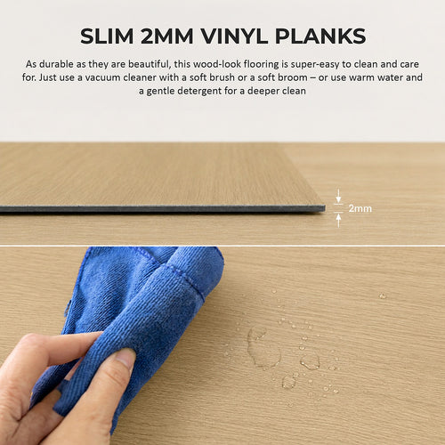 Self Adhesive Vinyl Floor Tiles Peel & Stick Flooring Light Oak 16 Pack 2.3m²