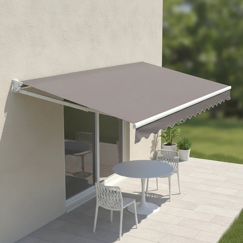 Automatic Retractable Awning 3x2.5m - Grey Outdoor Wall Sunshade
