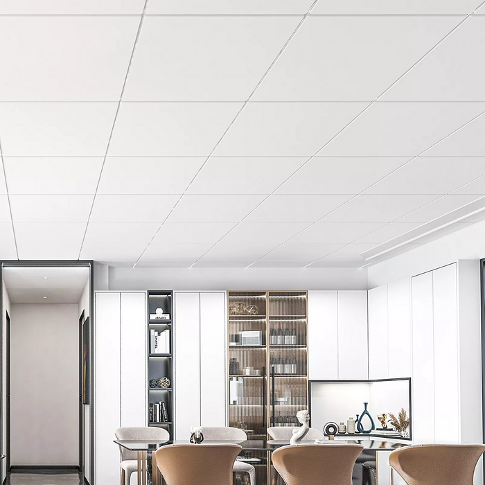 12x Smooth Drop Ceiling Tile 2ft x 2ft PVC Ceiling Panel