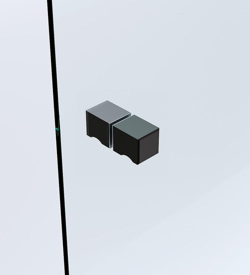 Brass Shower Door Square knob Handle in Black