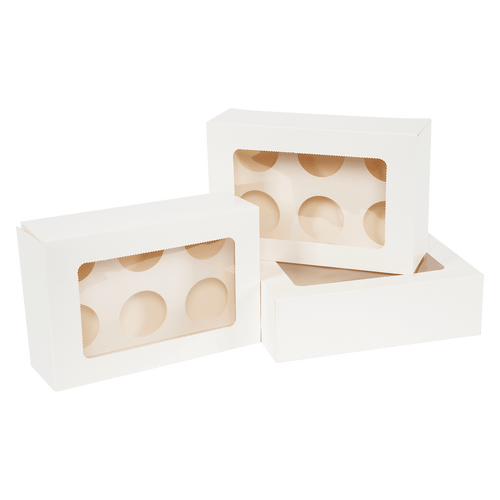 Cupcake Box 6 Holes Window Cake Party Favour 100 Boxes