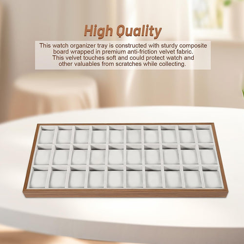 30-Grid Watch & Jewellery Tray Organiser Display Case Holder – Velvet Drawer Insert