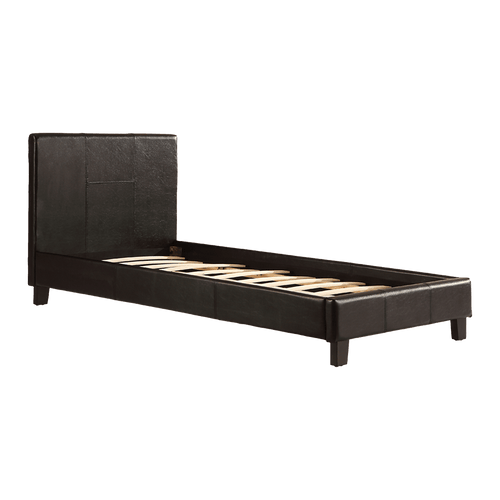 Single Bed Frame Black PU Leather