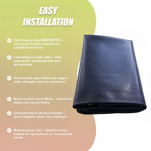 PVC Tarpaulin 600GSM Waterproof Tarp 3.8x3m – Heavy Duty Home and Commercial Use
