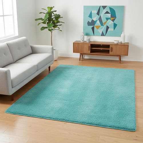 200x140cm Large Shaggy Floor Rug Area Carpet – Turquoise Soft Mat for Bedroom or Living Room Comfort