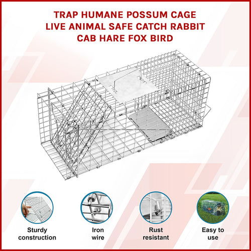 Trap Humane Possum Cage Live Animal Safe Catch Rabbit Cat Hare Fox Bird