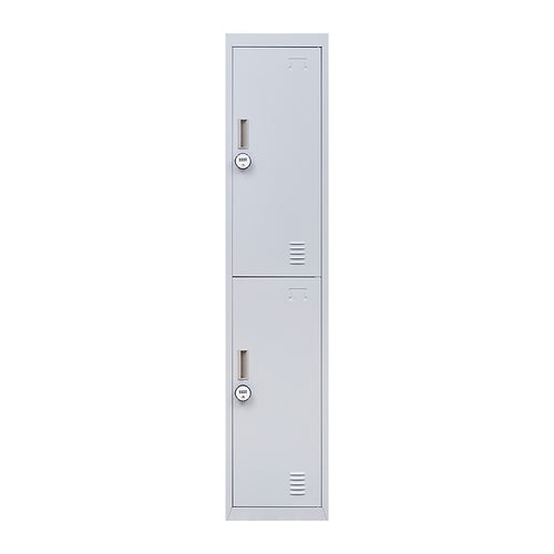 2-Door Metal Locker Cabinet in Grey – 4-Digit Combination Lock