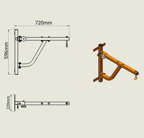 Boxing Punching Bag Wall Pivot Rack – Heavy Duty Swivel Mount for Home Gym