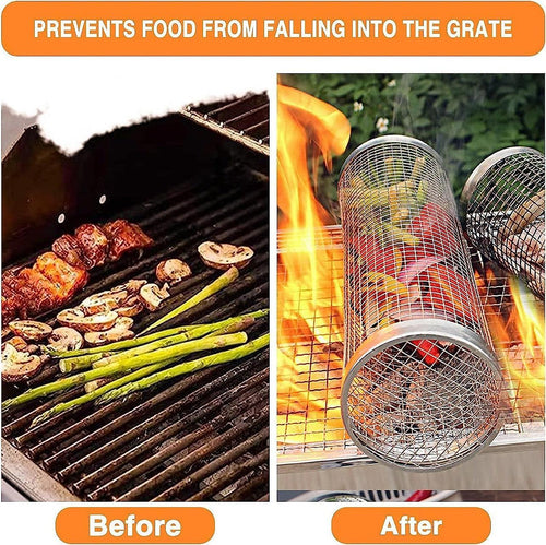2pc BBQ Basket Round Campfire Grid Cookware