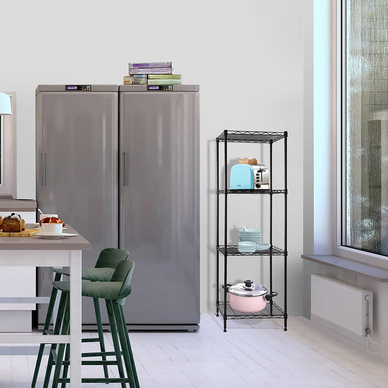 Black Modular Wire Storage 45x45cm Shelf with Fixed Legs | FactoryFast ...