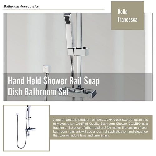 Hand Held Shower Rail Soap Dish Bathroom Set
