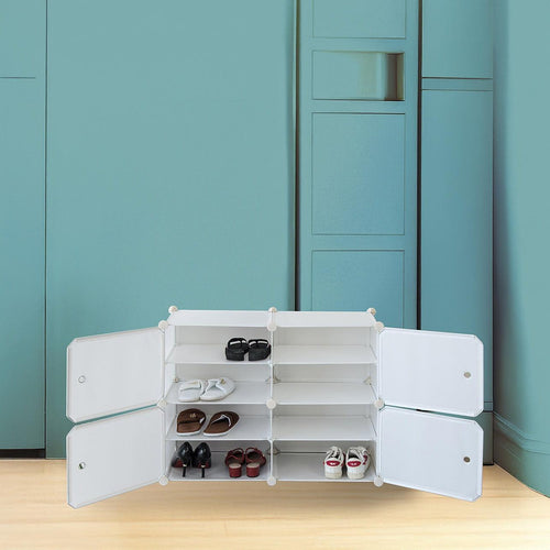 White Cube DIY Shoe Cabinet Rack Storage Portable Stackable Organiser Stand 