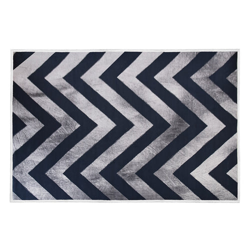 200x300cm Large Floor Blue Chevron Stripes Rug – Modern Area Carpet for Bedroom, Living Room, Lounge or Home Décor Mat