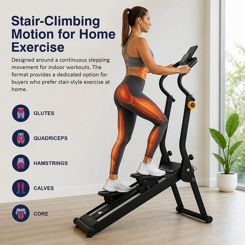 Stair Climbing Machine with Adjustable Resistance & 3 Incline Levels