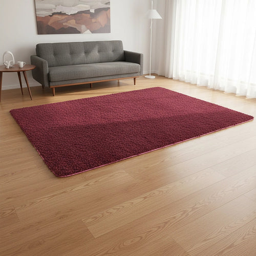 200x140cm Large Shaggy Floor Rug Area Carpet – Burgundy Soft Mat for Bedroom or Living Room Comfort