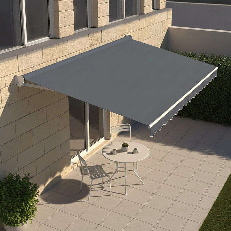 Outdoor Awning Grey - 4x3m Retractable Sunshade | FactoryFast.com.au
