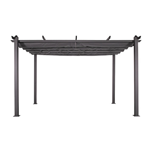 3x4M Aluminium Retractable Pergola Marquee with Slanted Roof – Garden Patio Canopy