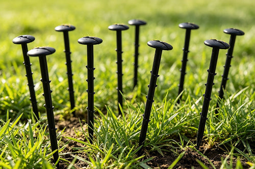 500 Pack Grass Pegs 160mm Lawn Turf Weed Mat Stakes