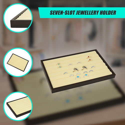 7 Slot Velvet Ring Earring Tray Storage Jewellery Display Display Stackable 