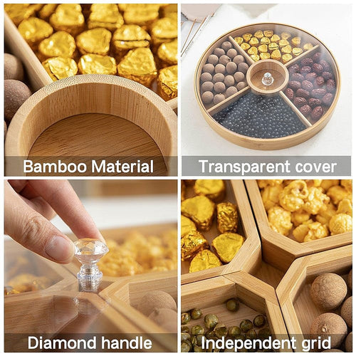 Round Bamboo Snack Serving Tray – Eco-Friendly Platter for Fruit, Cheese & Appetisers