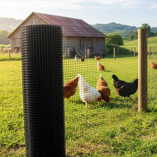 30m Black Chicken Wire Mesh Roll – Heavy Duty Aviary Netting & Garden Fencing for Poultry