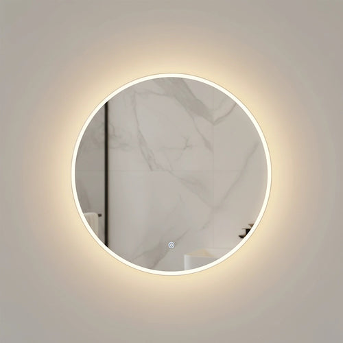 50cm Round LED Bathroom Vanity Mirror – Wall-Mounted with Touch Sensor & Colour Temp Control