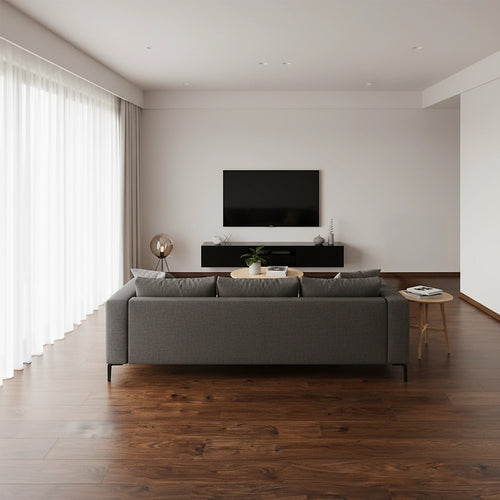 Vinyl Floor Tiles Wood Grain Walnut Look  – 16 Pack Peel & Stick Flooring