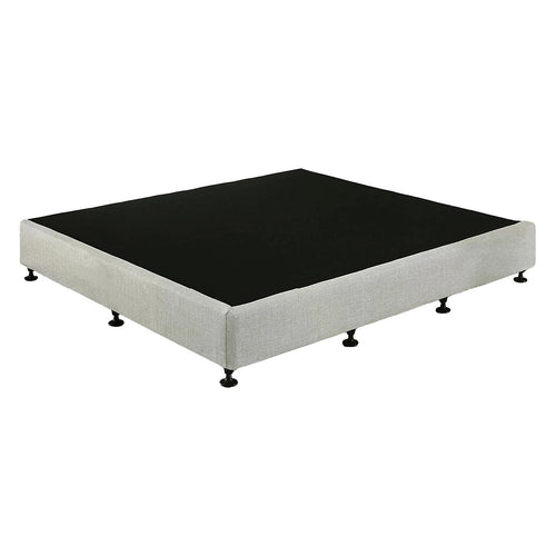 King Slatted Ensemble Bed Base - Grey Linen Breathable Cover
