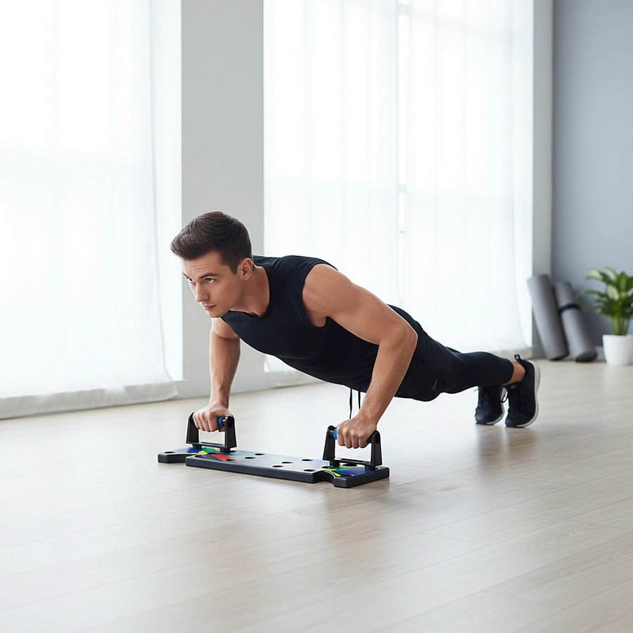 9-in-1 Push-Up Board with Resistance Bands for Home Workouts