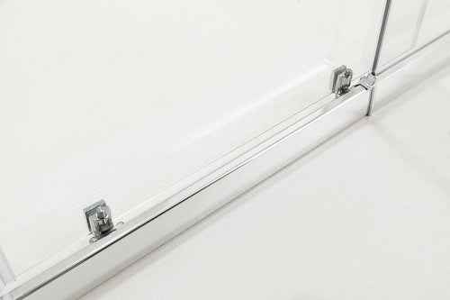 Adjustable 1400x800mm Single Door Sliding Glass Shower Screen with Shower Handle Style 3 - Chrome