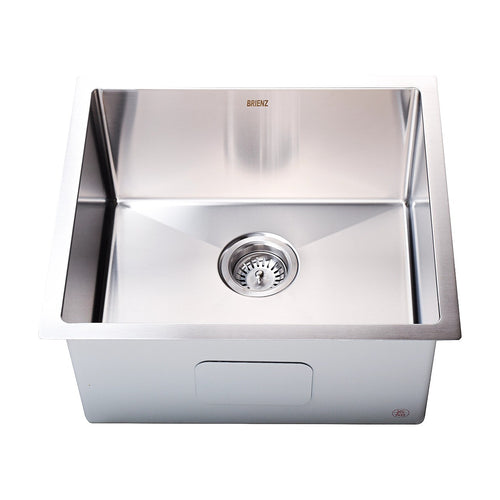 510x450mm Handmade 1.5mm Stainless Steel Sink – Undermount/Topmount with Waste & Stainless Steel with brushed finish Look