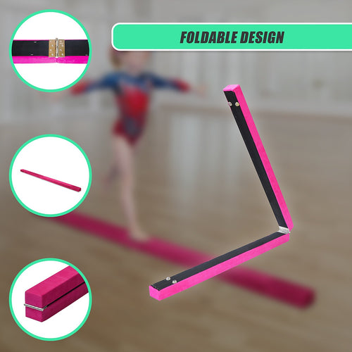 2.2m Gymnastics Folding Balance Beam – Pink Training Equipment