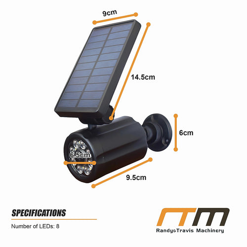 Solar Security Light with Motion Sensor & Camera-Style Design