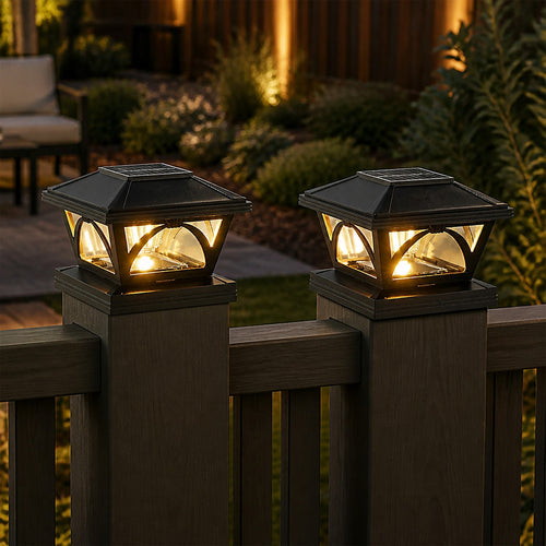 Solar Post Cap Lights - 2-Pack for Decks, Fences & Garden Posts