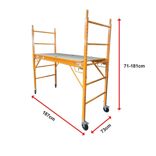 Yellow Mobile Scaffold / Ladder 450kg