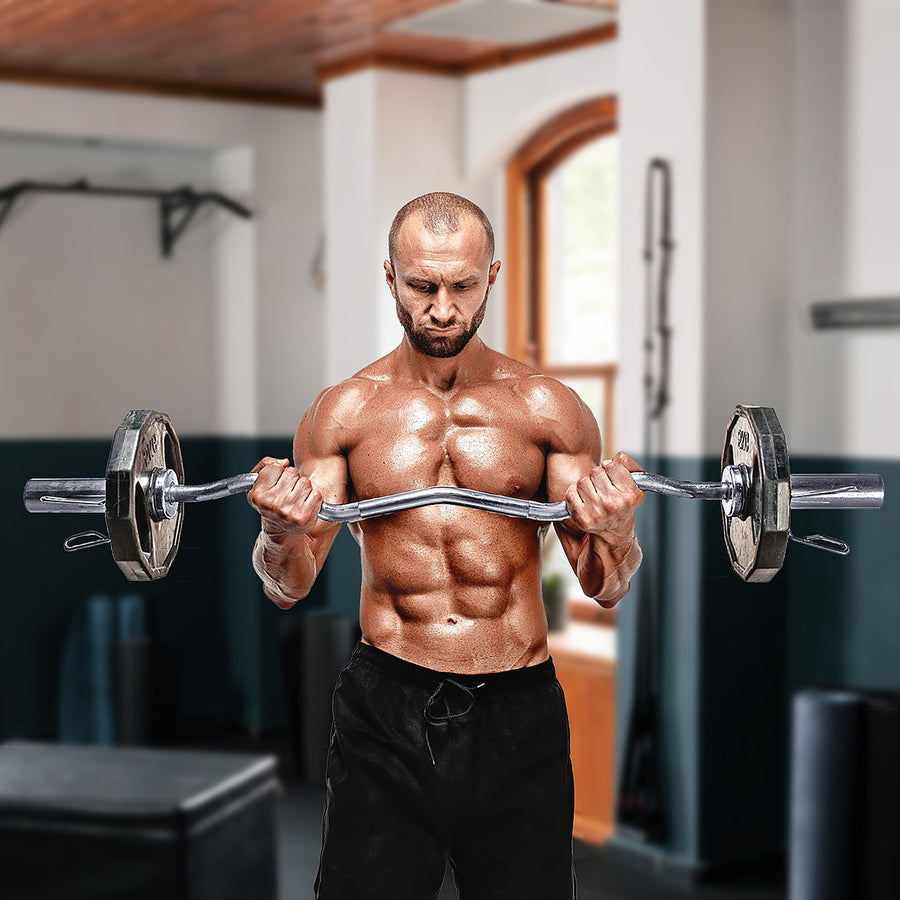 Olympic EZ Curl Bar – 120cm Chrome Bar for Home Gyms