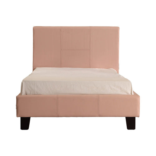 Single Size Bed Frame with Headboard – Pink PU Leather