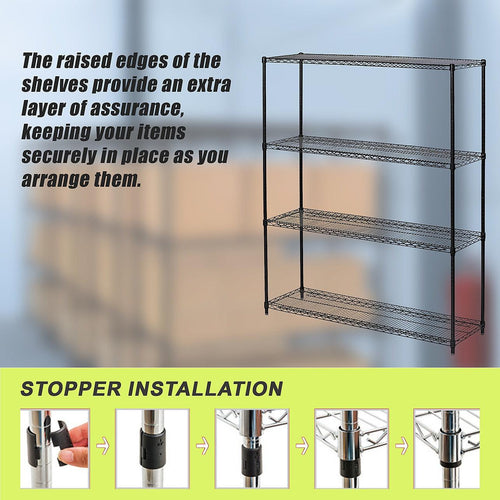 Modular Wire Storage Shelf 1500 x 450 x 1800mm Steel Shelving - Baking Black Technology