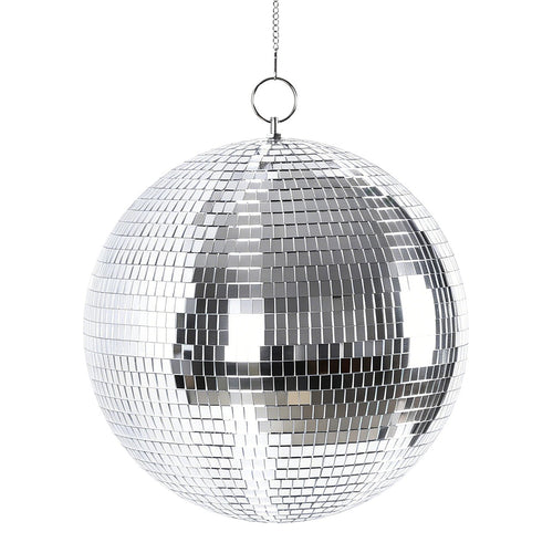 Silver Mirror Disco Ball – Hanging DJ Party Decor
