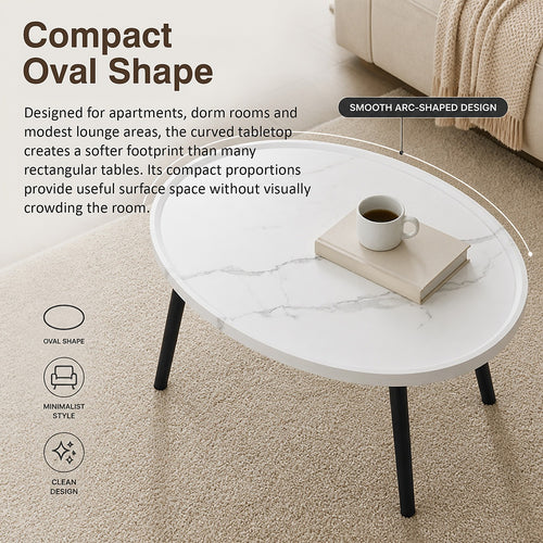 Oval Coffee Table – Compact Mid-Century Modern Design