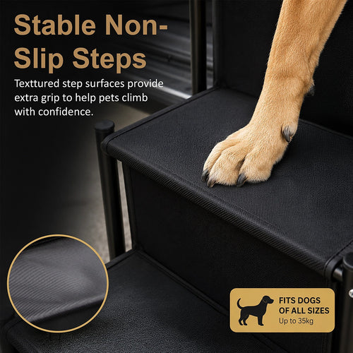Folding Dog Car Boot Steps Ladder – Lightweight, Strong Pet Stairs for Easy Vehicle Access