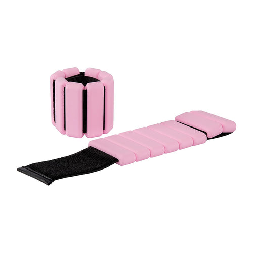 2-Piece Ankle & Wrist Weights – 2kg Pair Adjustable Workout Bangles Pink for Fitness Training