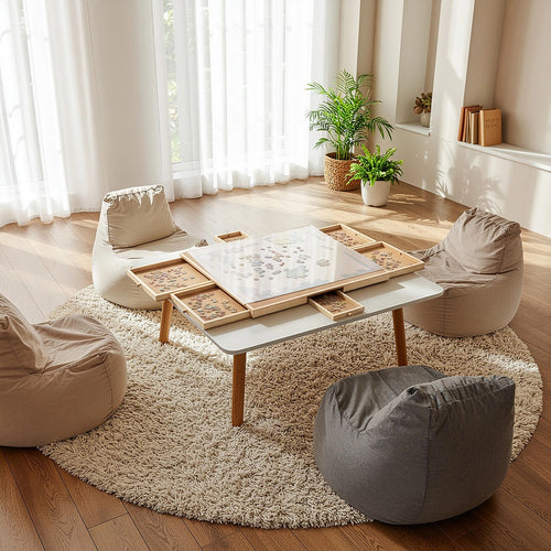 1500 Piece Rotating Wooden Jigsaw Puzzle Table 6 Drawers Board