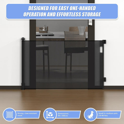 Retractable Baby Safety Fence Pet Stair Gate Barrier for Kids Dog Cat 3M