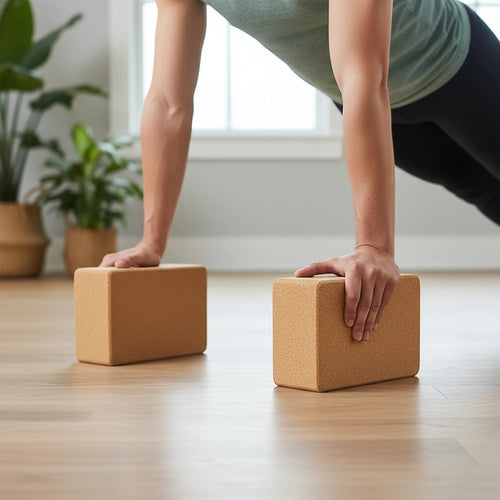 2 Pack Cork Yoga Block Non Slip Exercise Brick